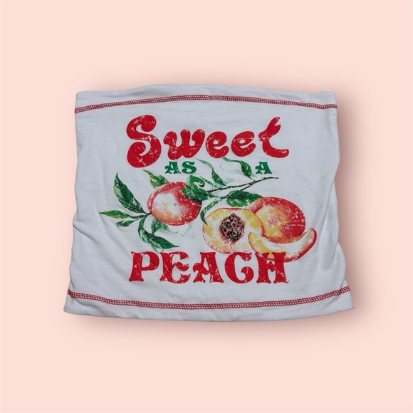 Sweet as a Peach Graphic Tee Crop Top - Picture 1 of 4